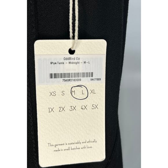 ODDBIRD Co Sz M/L Ruya Tunic Dress Black Viscose Midi NWT - Picture 13 of 13
